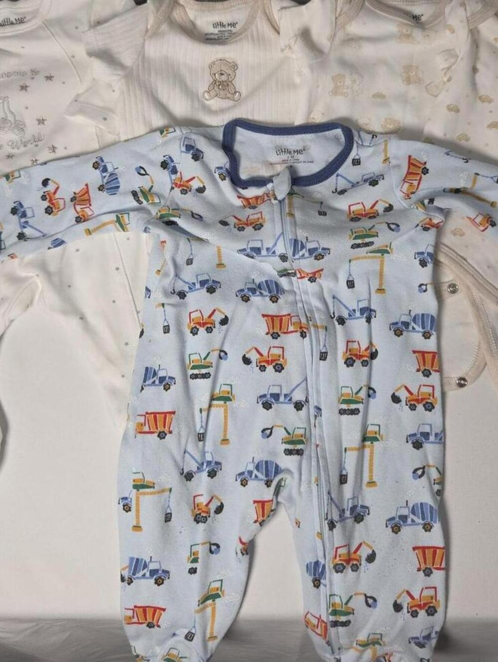 Little Me set of 5 Baby one-piece and Footed Pajamas